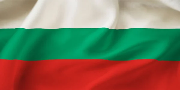 Närbild Illustration Bulgarien Viftande Flagga — Stockfoto