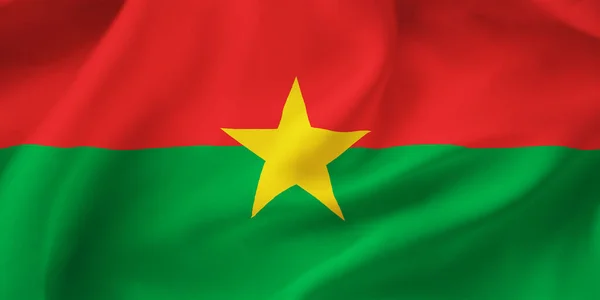 Närbild Illustration Burkina Faso Viftande Flagga — Stockfoto