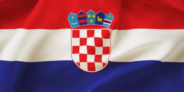 Hırvatistan 'ın bayrak salladığının yakın plan resmi
