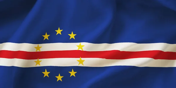 Primer Plano Ilustración Cabo Verde Ondeando Bandera —  Fotos de Stock