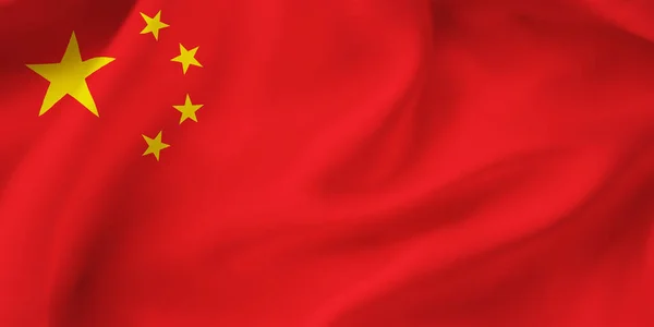 Zbliżenie Ilustracja Chińskiej Flagi Machania — Zdjęcie stockowe