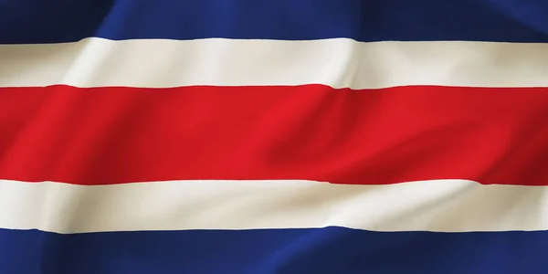 Primer Plano Ilustración Bandera Costarricense Ondeando —  Fotos de Stock
