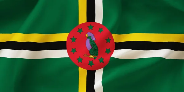 Dominica Waving Flag Background Closeup Illustration Dominican Flag — Stock Photo, Image