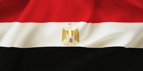 エジプトの旗の背景を振って エジプトの旗のクローズアップイラスト — ストック写真