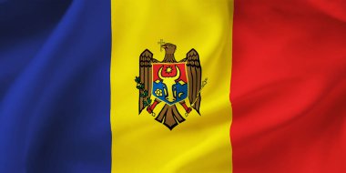 Moldova 'nın ulusal bayrağının yakın plan resmi