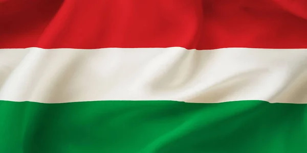 Ilustração Perto Bandeira Nacional Hungria — Fotografia de Stock