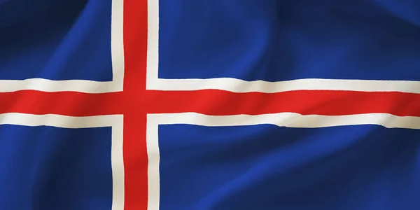 Izlandi Nemzeti Zászló Közeli Illusztrációja — Stock Fotó
