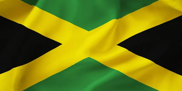 Крупный План Иллюстрации Национального Флага Ямайки — стоковое фото