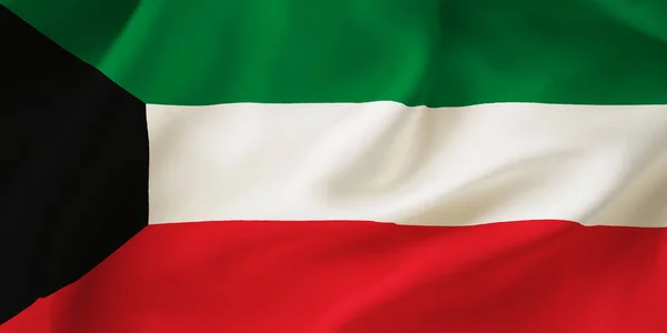 Primo Piano Illustrazione Della Bandiera Nazionale Del Kuwait — Foto Stock