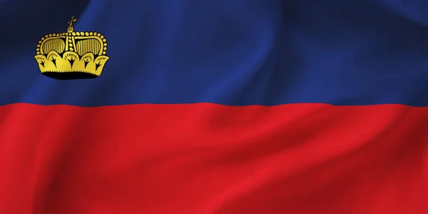 Nahaufnahme Der Nationalflagge Von Liechtenstein — Stockfoto