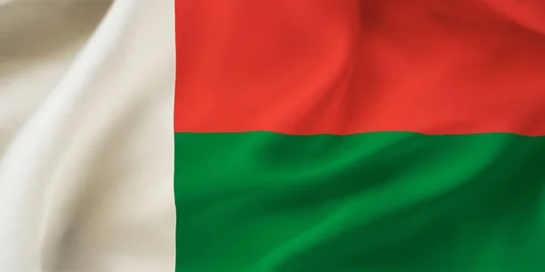 Ilustração Perto Bandeira Nacional Madagáscar — Fotografia de Stock