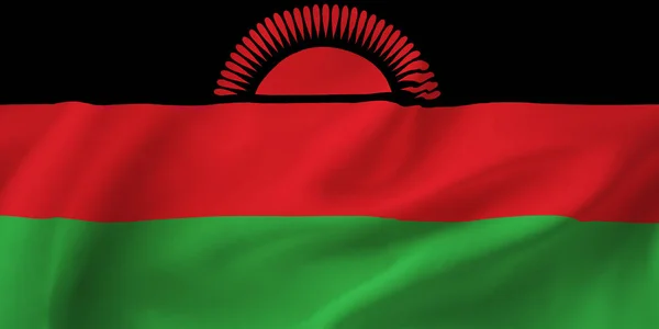 Närbild Illustration Den Nationella Flaggan Malawi — Stockfoto