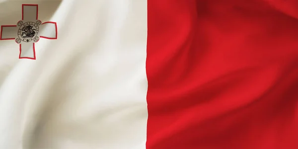 Nahaufnahme Illustration Der Nationalflagge Von Malta — Stockfoto