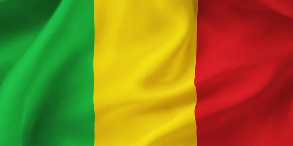 Nahaufnahme Illustration Der Nationalflagge Von Mali — Stockfoto