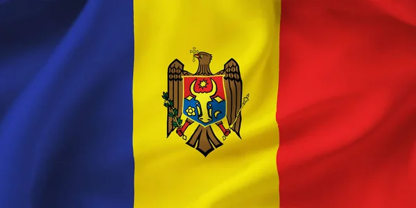 Primer Plano Ilustración Bandera Nacional Moldova — Foto de Stock