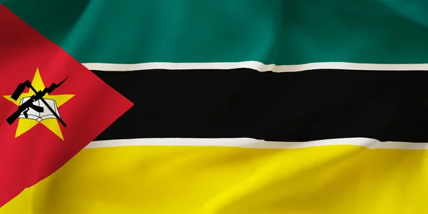 莫桑比克国旗的图解 — 图库照片