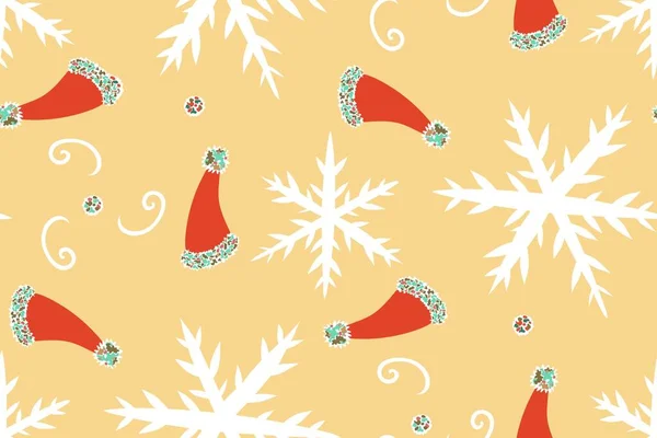 Natal colorido e padrão sem costura Ano Novo. Projeto vetorial para scrapbooking, têxtil, papel de parede, outra superfície. —  Vetores de Stock