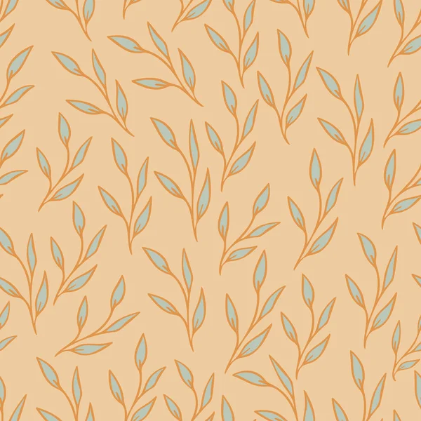 ベージュ色の葉を持つシームレスベクトルパターン。壁紙、テキスタイル、スクレープブッキングなどの表面デザイン. — ストックベクタ
