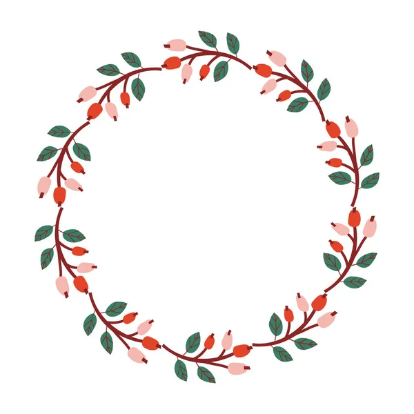 Veselé Vánoce a nový rok barevný věnec. Světlý vektorový dekor pro web a tisk. — Stockový vektor