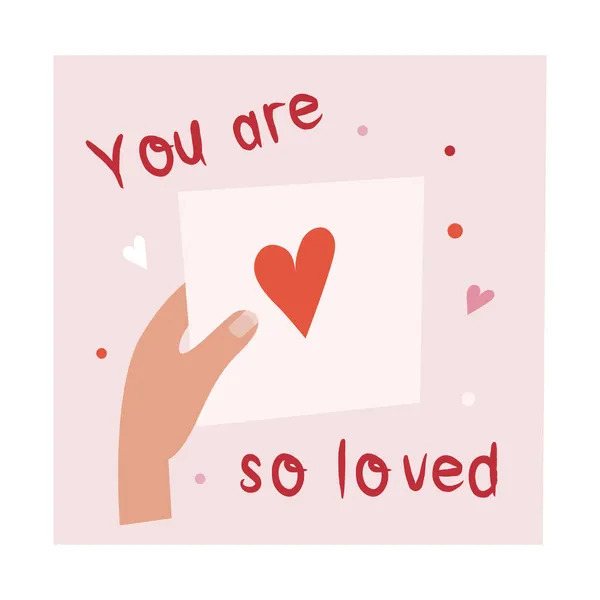 Happy Valentine διανυσματική απεικόνιση με γράμματα. Φωτεινό σχεδιασμό για web, print, stickers, logo, template κλπ. — Διανυσματικό Αρχείο