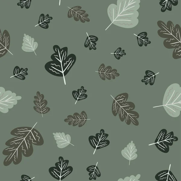 キノコ、葉などで秋の色でシームレスベクトルパターン。ウェブとプリントのための表面デザイン. — ストックベクタ