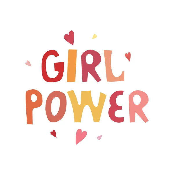 Sticker de motivation Girl Power avec lettrage. Conception vectorielle lumineuse pour le Web, l'impression, les autocollants, le logo, le modèle, etc.. — Image vectorielle