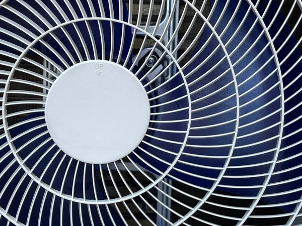 Air conditioner, condenser outdoor unit, fan close up — Stok Foto
