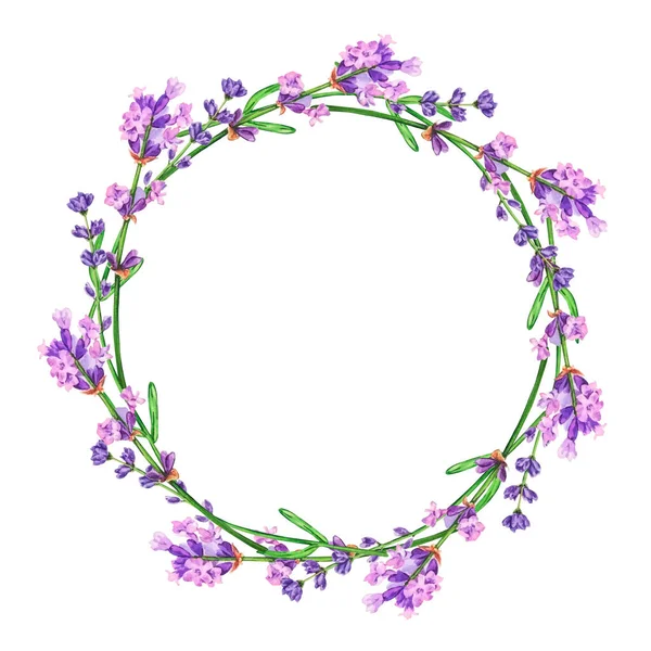 호박색 라벤더 꽃, 둥근 뼈대, 화환 스톡 사진