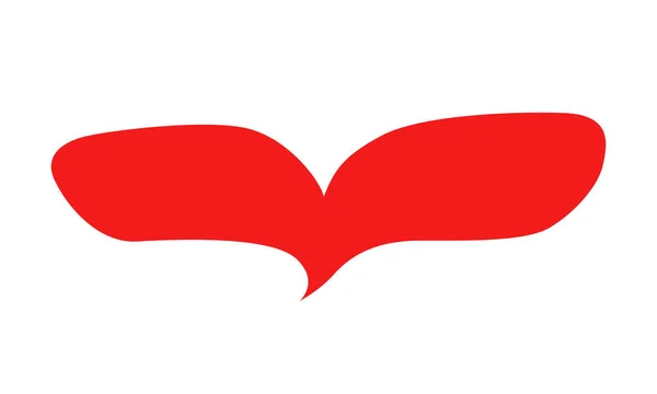 Handgetekende Strips Rood Hart Silhouet Pictogram Vector Illustratie Voor Valentijnskaart — Stockvector