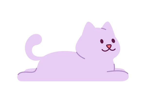 Liegende Lustige Süße Katze Mit Ausgestreckten Pfoten Vektor Illustration — Stockvektor