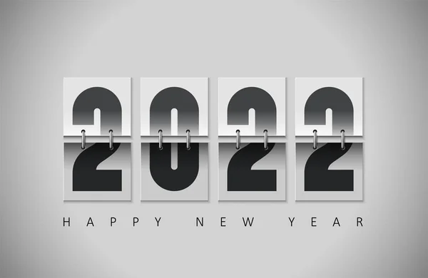 2022 Фліп Календар Щасливий Новорічний Дизайн Реалістичний Банер Або Плакат — стоковий вектор