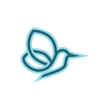 soyut kuş hattı logo simgesi düz vektör konsepti grafik tasarımı