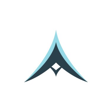 Harf Bir dağ logosu düz vektör konsepti grafik tasarımı