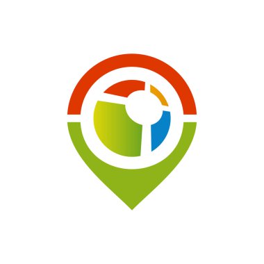 pin golfü logo simgesi düz vektör grafik tasarımı