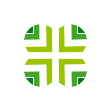 şık tıbbi yeşil logo düz vektör konsepti grafik tasarımı