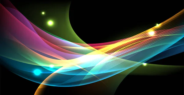 Цветной Праздничный Фон Разноцветными Динамическими Линиями Кругами Яркий Абстрактный Шаблон — стоковый вектор