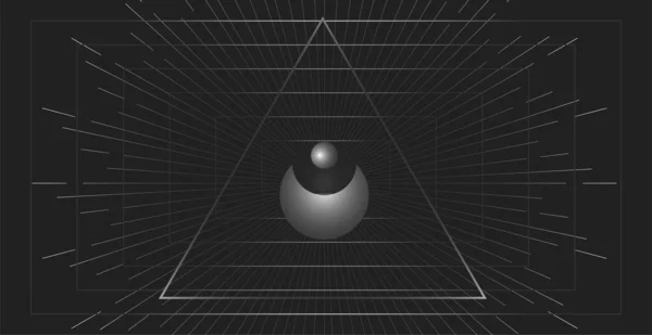 Des Formes Mystiques Abstraites Sur Fond Noir Symboles Ésotériques Imitation — Image vectorielle