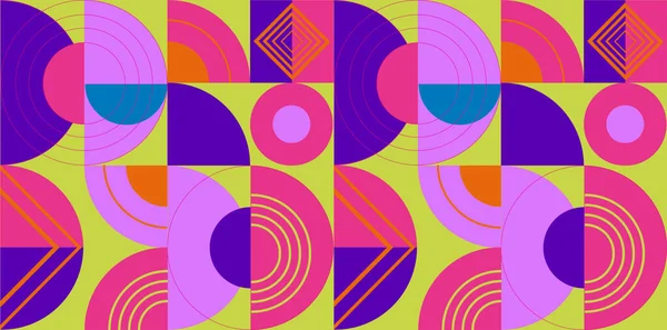 Abstrakter Geometrischer Hintergrund Bauhaus Memphis Minimalistische Retro Plakatgrafik Vektorillustration Abstraktes — Stockvektor