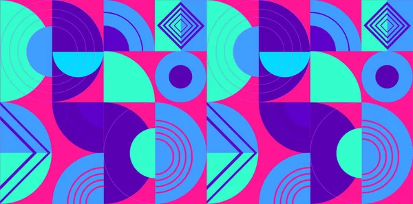 Abstrakter Geometrischer Hintergrund Bauhaus Memphis Minimalistische Retro Plakatgrafik Vektorillustration Abstraktes — Stockvektor