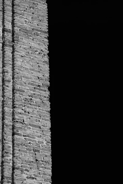 Old Brick Wall Background Black White Copy Space — Stock Photo, Image