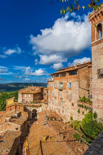 Utsikt Över Perugia Medeltida Historiska Centrum Med Antika Eburnea Gate — Stockfoto