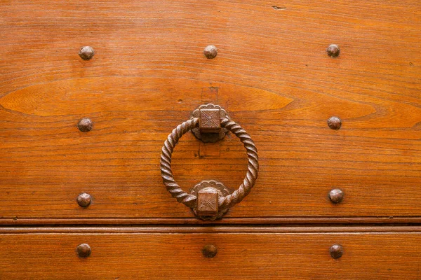 Old Iron Clapper Old Wooden Door Studs —  Fotos de Stock
