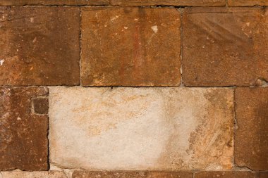 Ortaçağ blok kare şeklindeki taş duvar sırt çantası