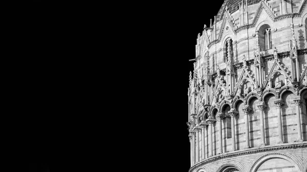 Wonderful Pisa Baptistry Gothic Facade Black White Copy Space — 스톡 사진