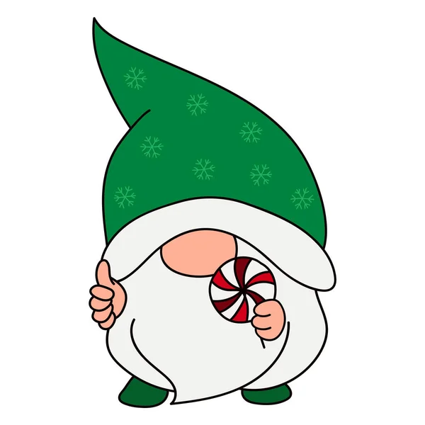 Gnomi Natale Simpatico Illustrazione Gnome Clipart Illustrazione Vettoriale Dello Gnomo — Vettoriale Stock