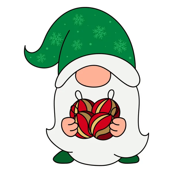 Gnomo Natale Clipart Illustrazione Del Personaggio Natale Vettoriale Set Gnomi — Vettoriale Stock