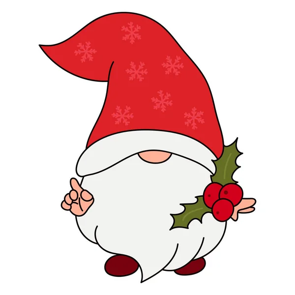 Scandi Xmas Gnomer Julenisser Søte Illustrasjoner Gnome Clipart Festlig Gnomillustrasjon – stockvektor