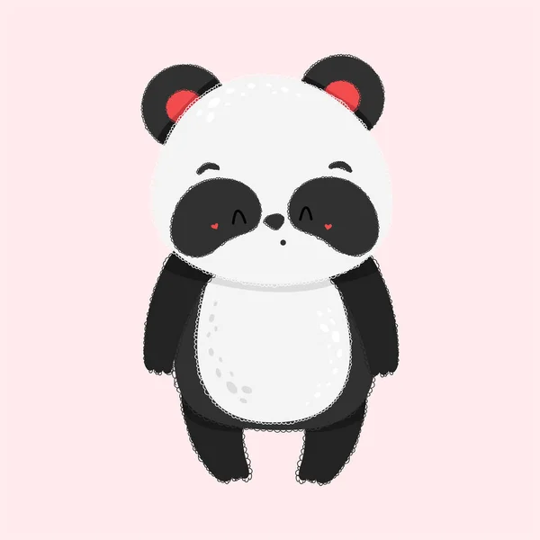 재밌는 팬더의 아름다운 귀여운 동물에 아이들을 판다의 귀여운 베이비 티셔츠 — 스톡 벡터
