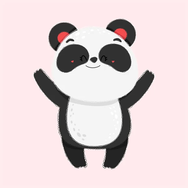 Cartoon Panda Kawaii Style Paws Vector Illustration Cute Animal Cute —  Vetores de Stock