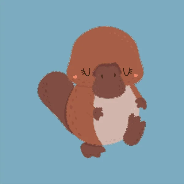 Platypus Vektorillustration Ett Gulligt Djur Söt Liten Illustration Platypus För — Stock vektor